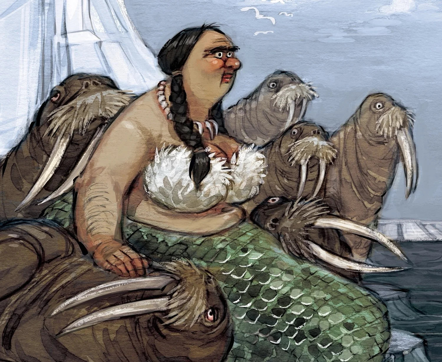 The Arctic Walrus Whisperer Art Print