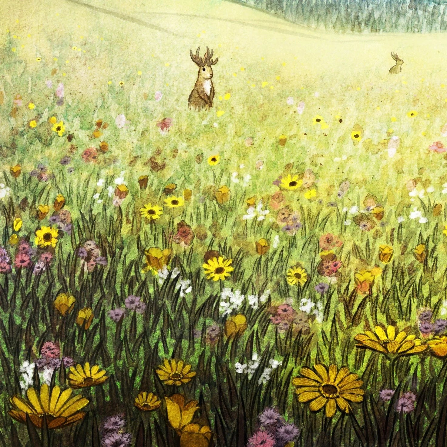 Horny Jackalopes Art Print