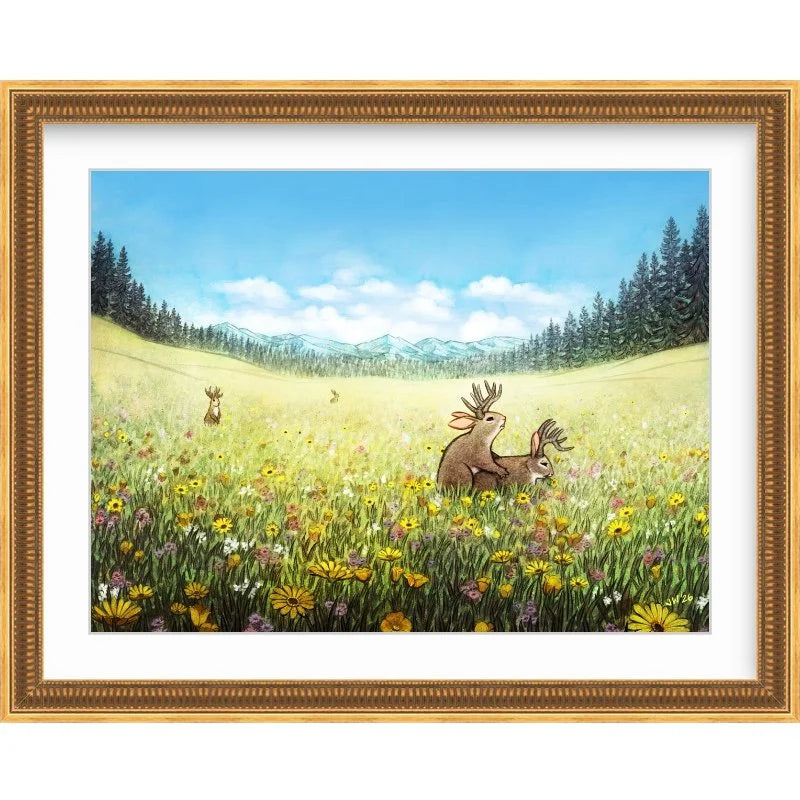 Horny Jackalopes Art Print