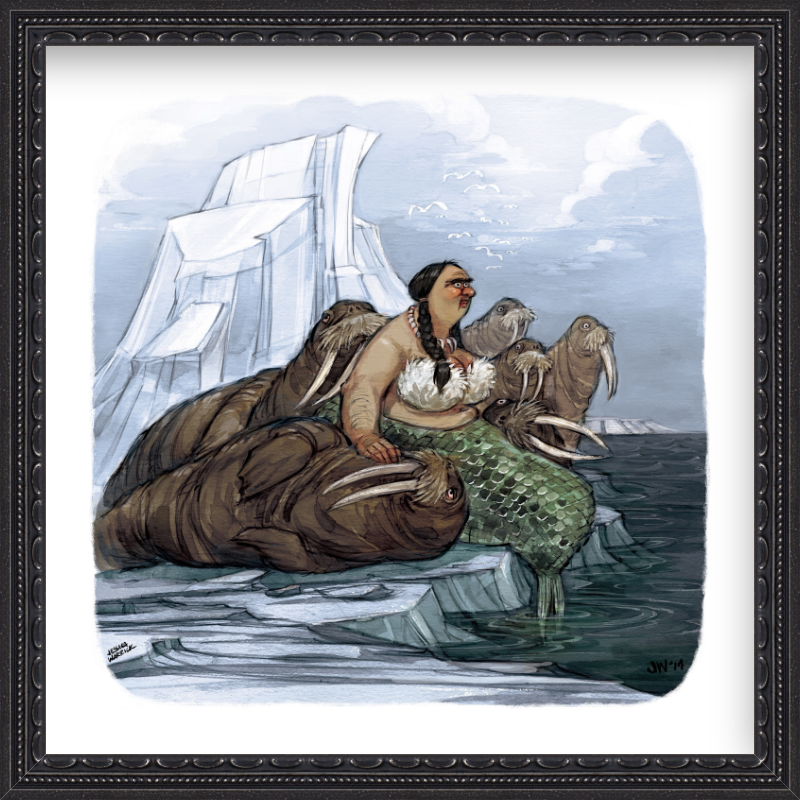 The Arctic Walrus Whisperer Art Print